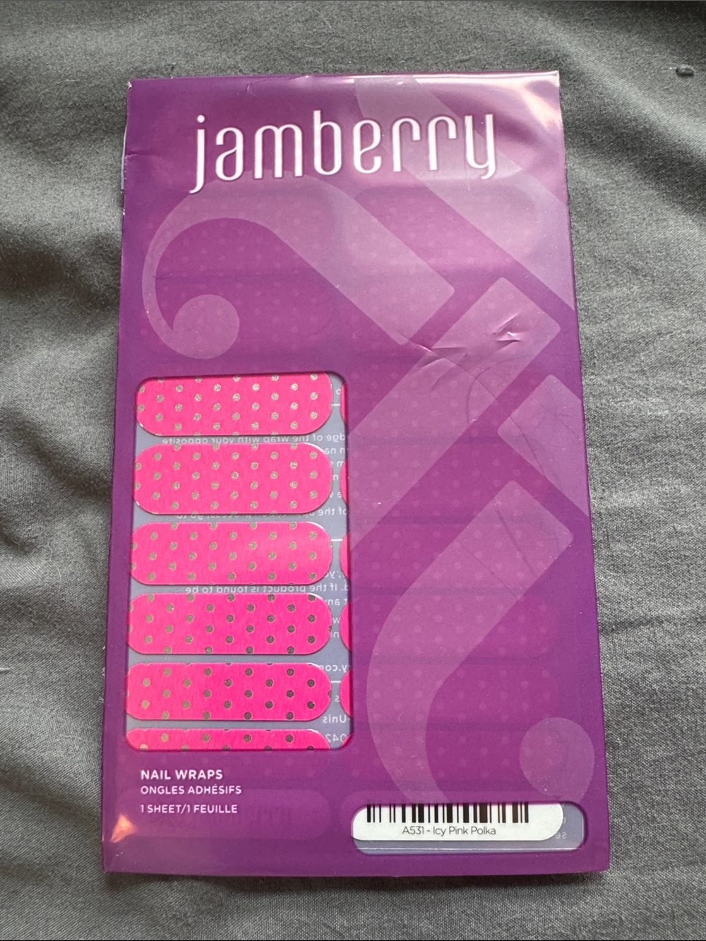 Jamberry Icy Pink Polka Dot Nail Wraps